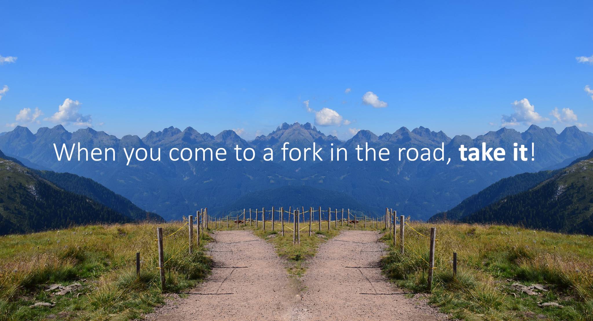 When you come to a fork in the road, take it