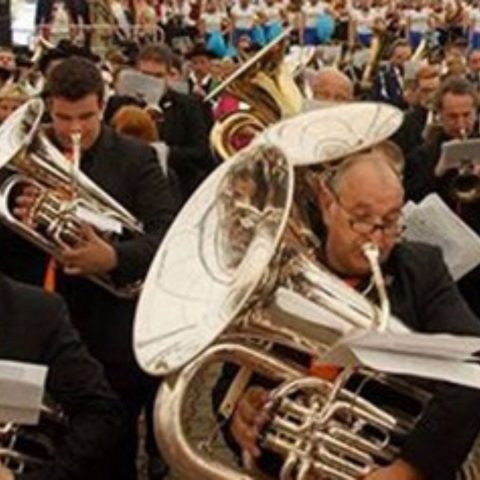Brass band players supporting Parkinsons research